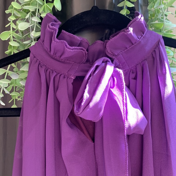 Cocktail formal evening gown in plum purple excellent condition - Picture 3 of 4